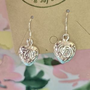 Silver heart earrings